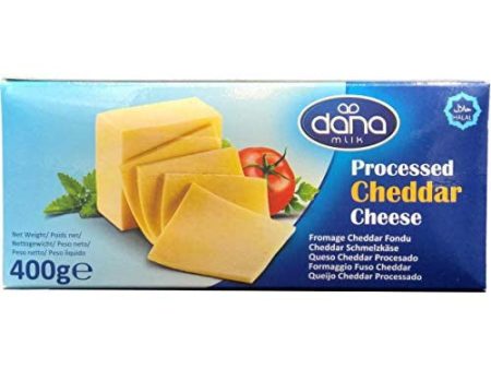 Bloque de queso Cheddar procesado Dana 400 gr, para macarrones, hamburguesas, nachos, salsas (paquete de 1) Online now