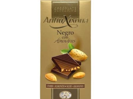 Antiu Xixona Premium - Chocolate Negro con Almendras - Gran Aroma y Sabor Equilibrado - Receta Original - Sin Gluten - Tableta de Chocolate Negro con Almendras de 125g Supply