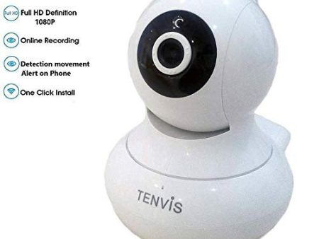 Tenvis T8601D Cámara de vigilancia IP inalámbrica Wifi Full HD interior - 1080P 1920x1080 - Alerta telefónica - Visión nocturna - Sonido Bidireccional - Motorizada - Phone App y manual en español Reacondicionado Fashion