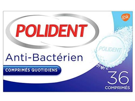 Polident limpiador antibacteriano, para dentaduras postizas parciales o completas, perfume menthole, 36 tabletas Embalaje Deteriorado For Discount