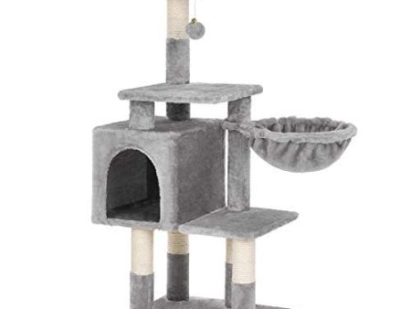 Feandrea Árbol para Gatos de Varios Niveles, Torre de 110 cm, Gris Claro PCT52W Reacondicionado Fashion